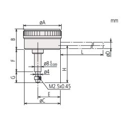 Đồng Hồ So Cơ Khí Mặt Lớn, Dial Indicator, Back Plunger, AGD/ANSI 0,2", 0,001" Mitutoyo 1168T 9 dong ho so co khi mat lon back plunger 0 04 0 001 mitutoyo 1961a 1