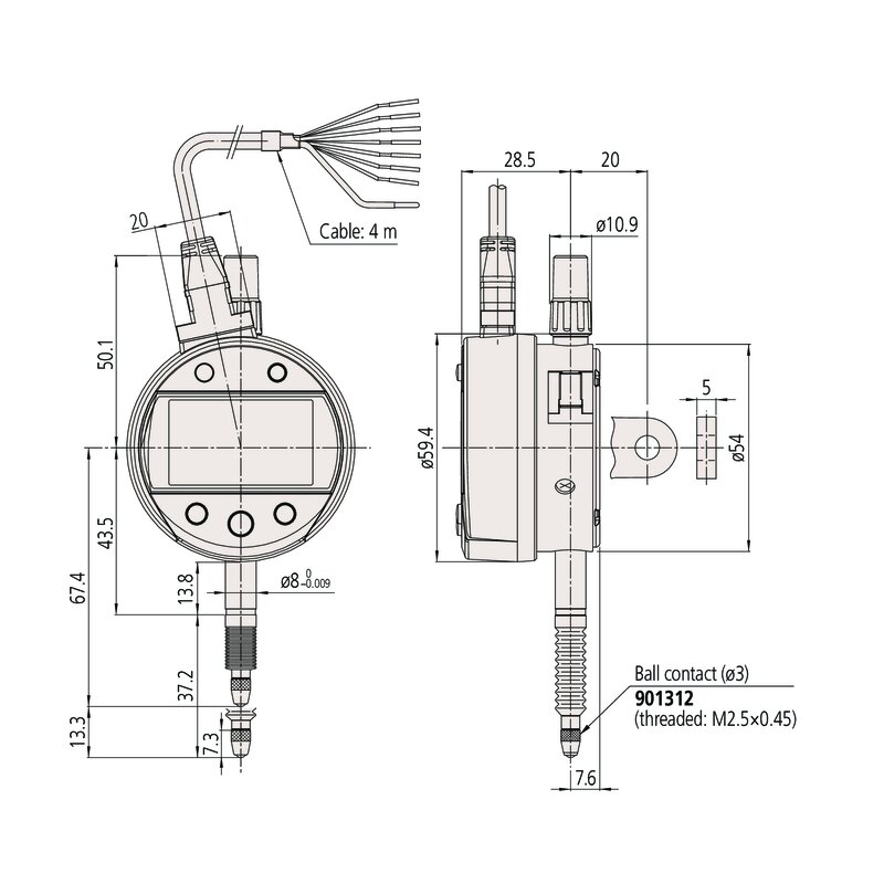 Đồng Hồ So Điện Tử Cấp Nguồn Bên Ngoài, Digital Indicator Signal ID-C, ANSI/AGD Inch/Metric, 0,5", 0,00005", Flat Back Mitutoyo 543-352B 6 Đồng Hồ So Điện Tử Cấp Nguồn Bên Ngoài, Digital Indicator Signal ID-C, ANSI/AGD Inch/Metric, 0,5", 0,00005", Flat Back Mitutoyo 543-352B - Ảnh 2
