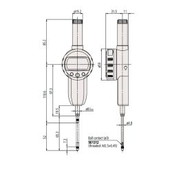 Đồng Hồ So Điện Tử Đa Chức Năng 50,8mm, 0,001mm Mitutoyo 543-490B 11 dong ho so dien tu da chuc nang 50 8mm 0 001mm 543 490b 1