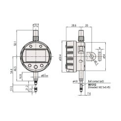 Đồng Hồ So Điện Tử Đặc Biệt, Digital Indicator Calculation ID-C 50,8mm, 0,001mm, Flat Back Mitutoyo 543-595B 7 dong ho so dien tu dac biet digital indicator calculation ansi agd inch metric 2 0 00005 flat back 543 597b 1
