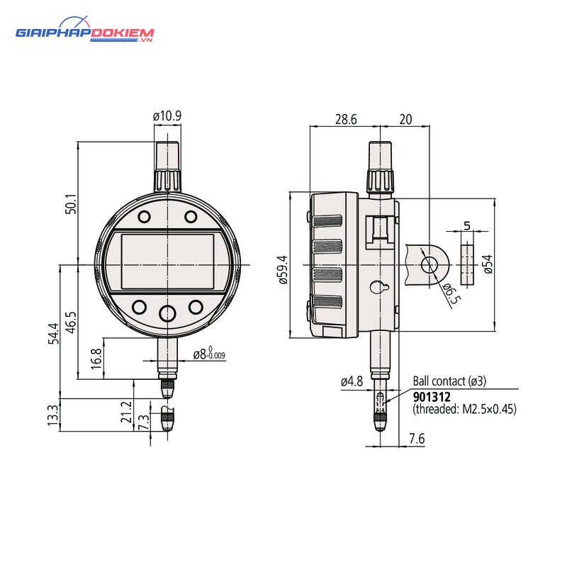 Đồng Hồ So Điện Tử Đặc Biệt, Digital Indicator Peak Hold, ANSI / AGD Inch/Metric, 0,5", 0,00005", Lug Back Mitutoyo 543-302 7 Đồng Hồ So Điện Tử Đặc Biệt, Digital Indicator Peak Hold, ANSI / AGD Inch/Metric, 0,5", 0,00005", Lug Back Mitutoyo 543-302 - Ảnh 2