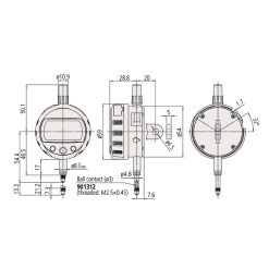 Đồng Hồ So Điện Tử, Digital Indicator ID-C, ANSI/AGD Inch/Metric, 0,5", 0,0005", Flat Back Mitutoyo 543-402B 11 dong ho so dien tu digital indicator id c ansi agd inch metric 1 0 0005 flat back 543 476b 1