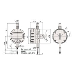 Đồng hồ so điện tử, Digital Indicator ID-C, Low Force 12,7mm, 0,001mm, Lug Back Mitutoyo 543-394 11 dong ho so dien tu digital indicator id c ansi agd inch metric 1 0 0005 flat back 543 476b 1