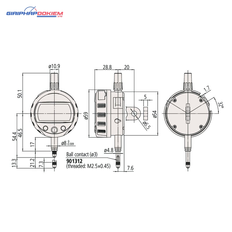 Đồng hồ so điện tử, Digital Indicator ID-C, Low Force 12,7mm, 0,001mm, Lug Back Mitutoyo 543-394 7 Đồng hồ so điện tử, Digital Indicator ID-C, Low Force 12,7mm, 0,001mm, Lug Back Mitutoyo 543-394 - Ảnh 2