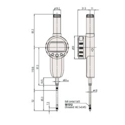 Đồng Hồ So Điện Tử, Digital Indicator ID-C 50,8mm, 0,01mm, Flat Back Mitutoyo 543-494B 11 dong ho so dien tu digital indicator id c ansi agd inch metric 2 0 00005 flat back 543 492b 1