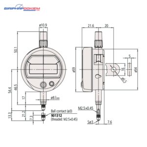 Đồng hồ so điện tử ID-SS, ANSI/AGD Inch/Metric, 0,5", 0,0005", Flat Back Mitutoyo 543-507B 5 dong ho so dien tu digital indicator id s ansi agd ip53 inch metric 0 5 0 00005 lug back 543 796 1