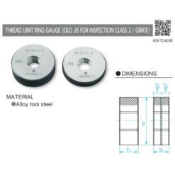 Dưỡng đo ren ngoài M8x1.25-GRIR II, Niigata Seiki GRIR2-08125 5 duong do ren ngoai m20x2 5 grwr ii niigata seiki grwr2 2025 1