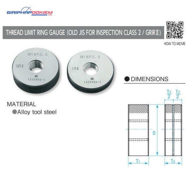 Dưỡng đo ren ngoài M8x1.25-GRIR II, Niigata Seiki GRIR2-08125 4 Dưỡng đo ren ngoài M8x1.25-GRIR II, Niigata Seiki GRIR2-08125 - Ảnh 2