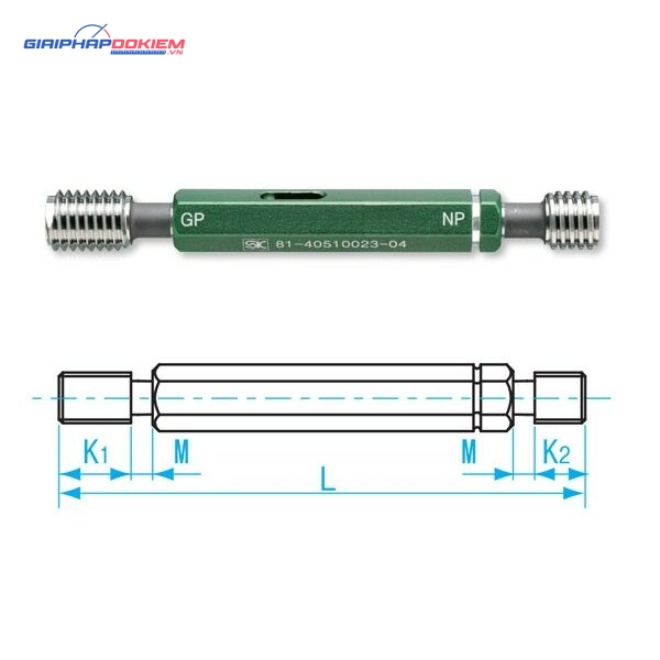 Dưỡng đo ren trong M6x0.75-GPNP-6H, Niigata Seiki GPNP-06075I 3 Dưỡng đo ren trong M6x0.75-GPNP-6H, Niigata Seiki GPNP-06075I