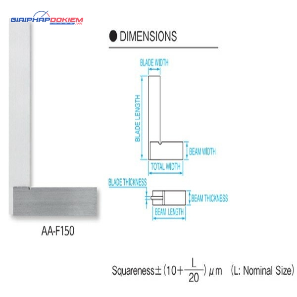 Eke vuông chuẩn dài 500x300mm kiểu đế dày Niigata Seiki AA-F500 3 Eke vuông chuẩn dài 500x300mm kiểu đế dày Niigata Seiki AA-F500