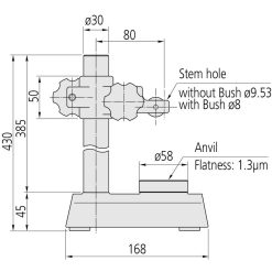 Đế gá đồng hồ so D=58mm Mitutoyo 519-109-10 9 ga do may do gauge stand with hardened steel anvil d 58mm serrated anvil heigh column 519 109 10 1