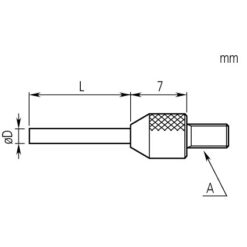 Kim đo đồng hồ so, D=1mm, L=40mm, Carbide, Metric Mitutoyo 21AAA334 5 kim do dong ho so d 2mm l 40mm carbide metric mitutoyo 21aaa339 1