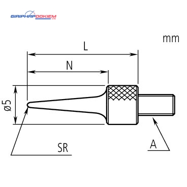Kim đo đồng hồ so R=0,016", L=1 1/2", Steel, Inch Mitutoyo 21AAA047 4 Kim đo đồng hồ so R=0,016", L=1 1/2", Steel, Inch Mitutoyo 21AAA047 - Ảnh 2