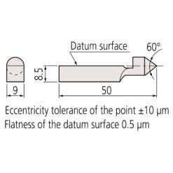 Mũi đo tâm 60° cho căn mẫu Mitutoyo 619020 5 mui do tam 60%C2%B0 cho can mau mitutoyo 619020 1