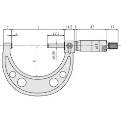 Panme Cơ Khí Đo Ngoài 125-150mm Mitutoyo 103-142-10 7 panme co khi do ngoai mitutoyo 275 300mm 103 148 10 1