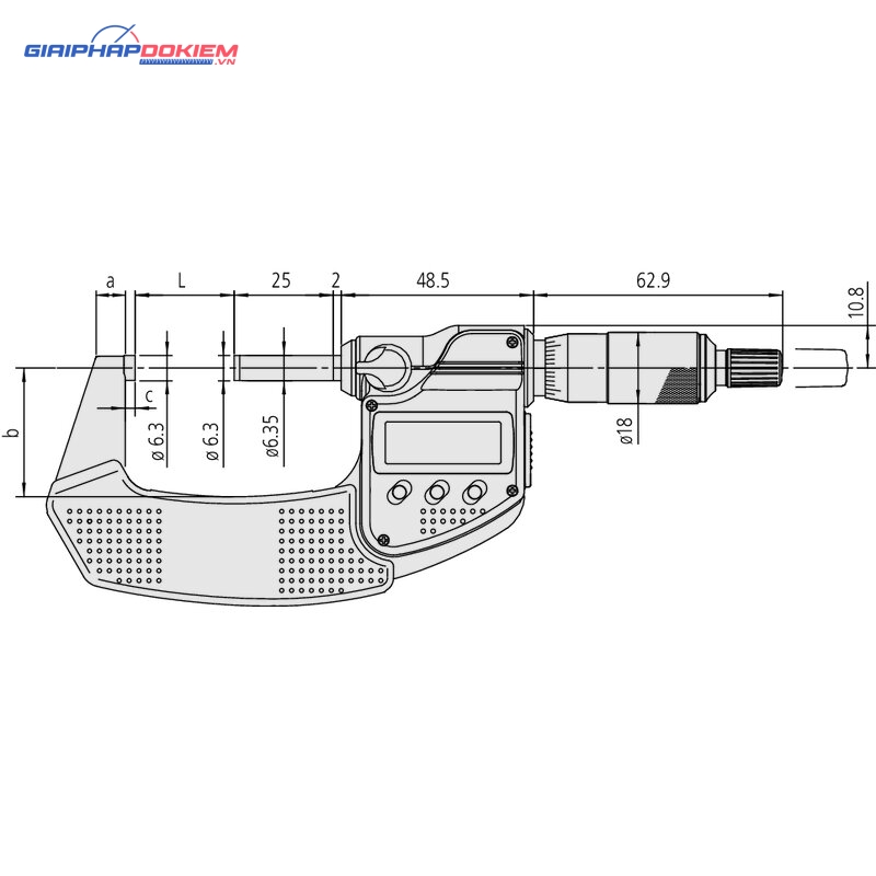Panme Điện Tử Đo Ngoài 0-25mm Mitutoyo 293-240-30 7 Panme Điện Tử Đo Ngoài 0-25mm Mitutoyo 293-240-30 - Ảnh 2