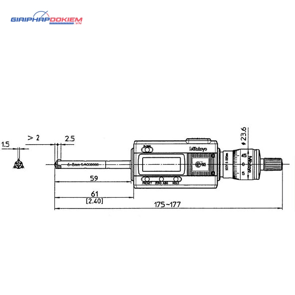 Panme Đo Lỗ 3 Chấu Điện Tử Metric, 40-50mm, IP65, TIN Mitutoyo 468-169 7 Panme Đo Lỗ 3 Chấu Điện Tử Metric, 40-50mm, IP65, TIN Mitutoyo 468-169 - Ảnh 2