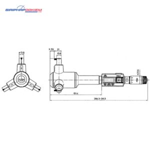 Panme Đo Lỗ 3 Chấu Điện Tử Metric, 200-225mm, IP65, TIN Mitutoyo 468-178 11 panme do lo 3 chau dien tu metric 275 300mm ip65 tin mitutoyo 468 181 1