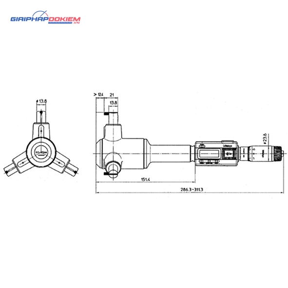 Panme Đo Lỗ 3 Chấu Điện Tử Metric, 275-300mm, IP65, TIN Mitutoyo 468-181 3 Panme Đo Lỗ 3 Chấu Điện Tử Metric, 275-300mm, IP65, TIN Mitutoyo 468-181 - Ảnh 2