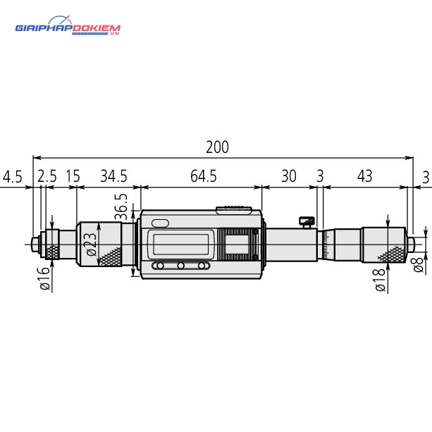Panme Đo Trong Dạng Thanh Nối Điện Tử Inch/Metric, 8-9" Mitutoyo 339-102 6 Panme Đo Trong Dạng Thanh Nối Điện Tử Inch/Metric, 8-9" Mitutoyo 339-102 - Ảnh 2