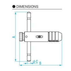 Tay quay taro dạng cóc trượt cho ren M8-M12 Niigata Seiki RTH-L 3 tay quay taro dang coc truot cho ren m8 m12 niigata seiki rth l 1