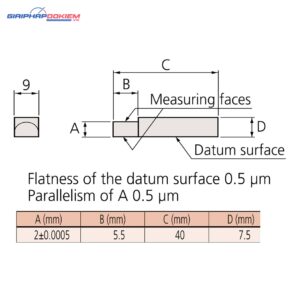 Thanh gá kẹp căn mẫu bán nguyệt 20mm Mitutoyo 619014 5 thanh ga kep can mau ban nguyet 20mm mitutoyo 619014 1
