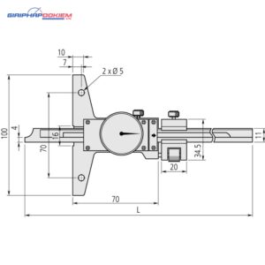 Thước cặp đo sâu đồng hồ 0-300mm, 0,05mm Mitutoyo 527-303-50 10 thuoc cap do sau dong ho 0 300mm 0 05mm mitutoyo 527 303 50 4