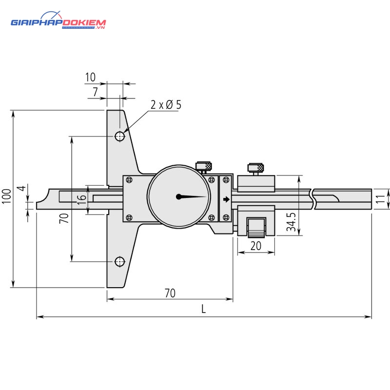 Thước cặp đo sâu cơ khí 0-12", 0,001" Mitutoyo 527-313-50 10 Thước cặp đo sâu cơ khí 0-12", 0,001" Mitutoyo 527-313-50 - Ảnh 5