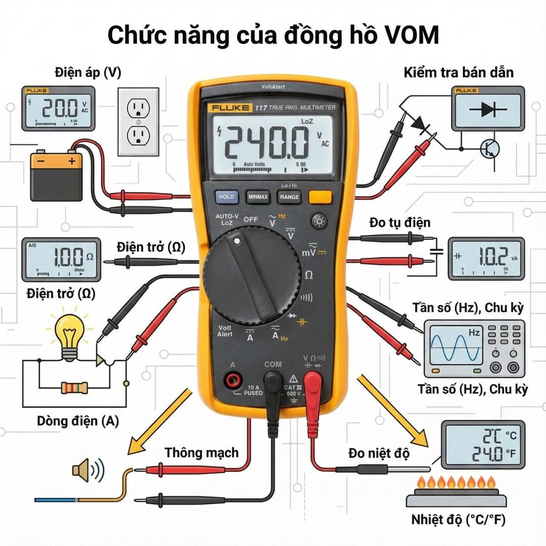 Chức Năng Của Đồng Hồ VOM Là Gì? Ứng Dụng Thực Tế 29 Chức năng của đồng hồ VOM
