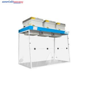 Tủ hút khí độc phòng thí nghiệm Ecosafe H153D+2CH 5 auto draft dygestorium nastolowe 1500 mm 3 moduly pyly i opary trojkatne otwory robocze zedi