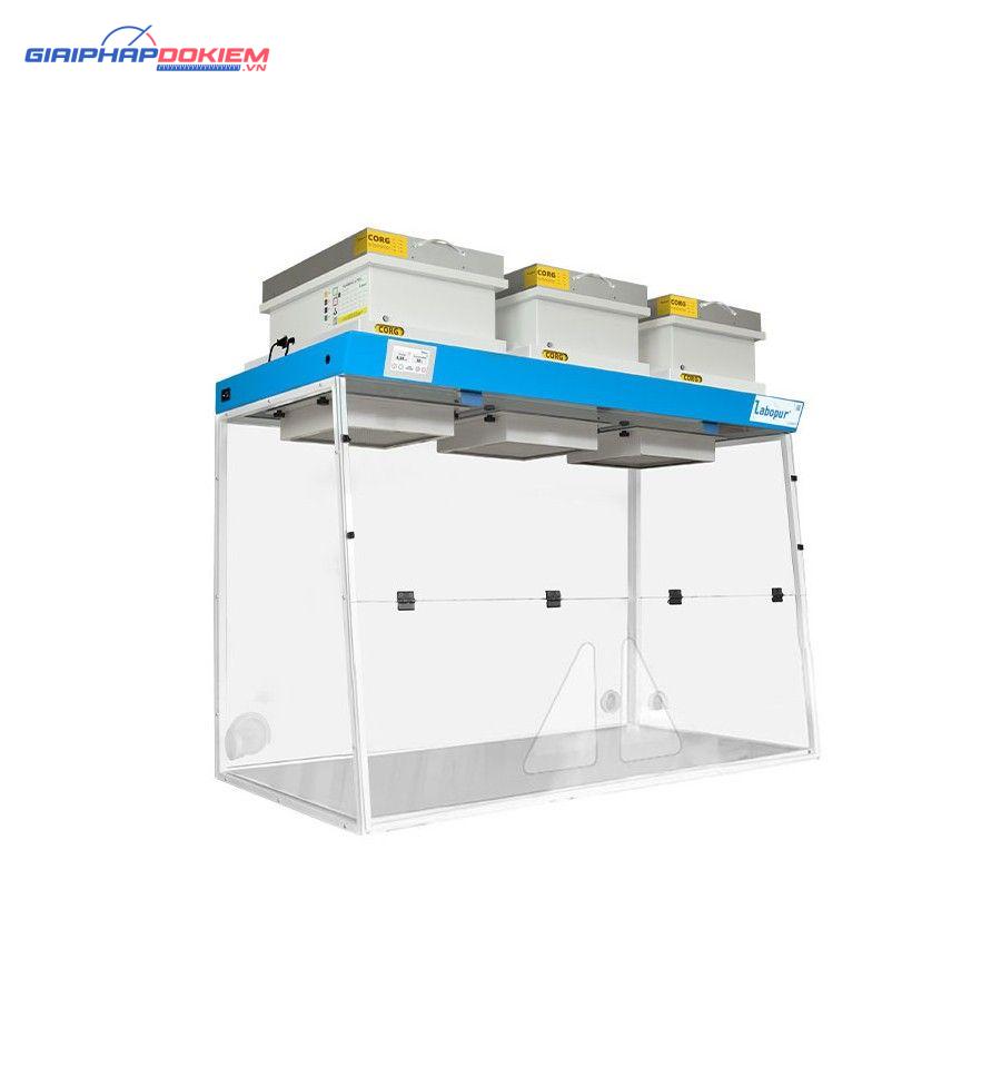 Tủ hút khí độc phòng thí nghiệm Ecosafe H153D+2CH 7 auto draft dygestorium nastolowe 1500 mm 3 moduly pyly i opary trojkatne otwory robocze zedi