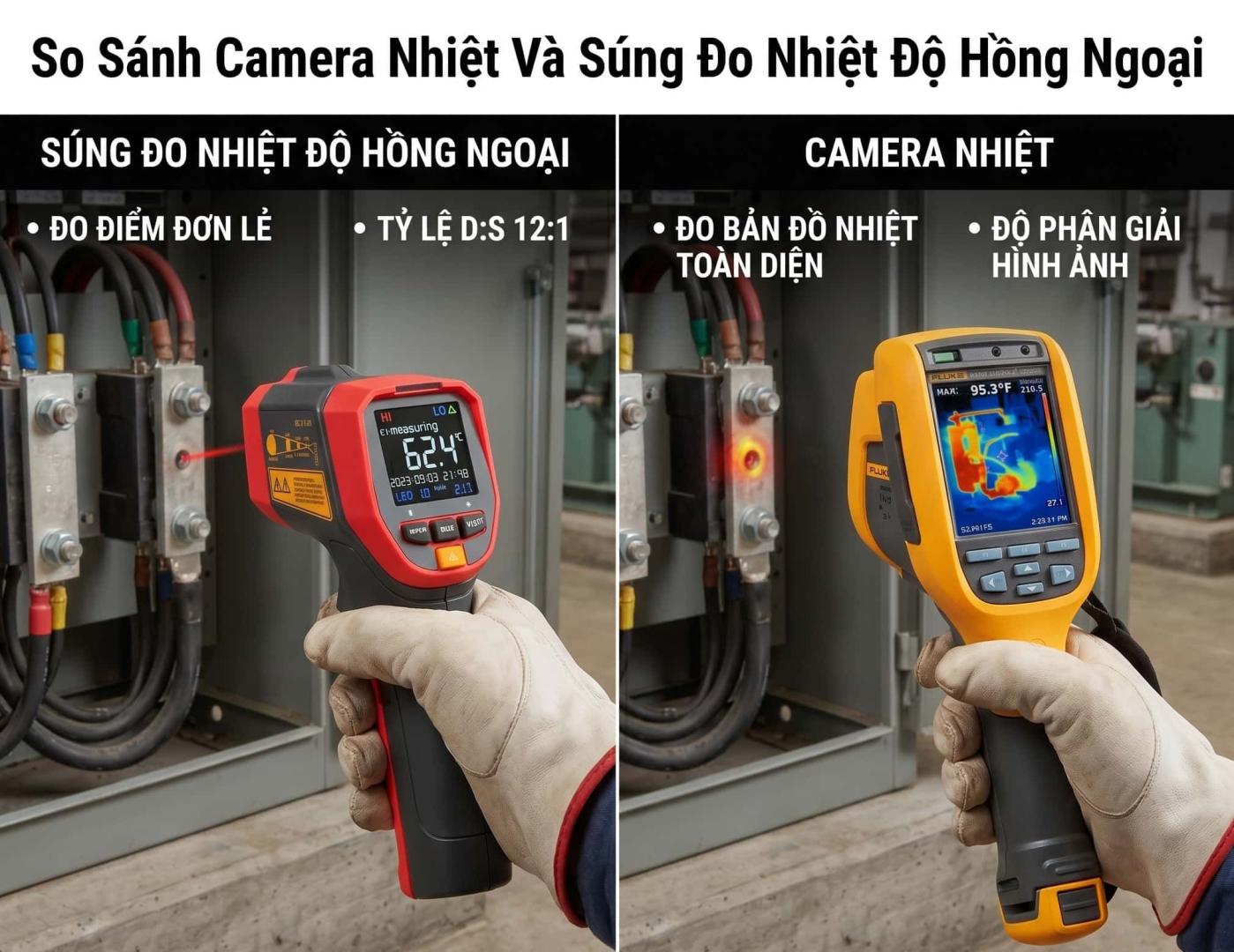 So sánh giữa camera nhiệt và súng đo nhiệt độ hồng ngoại