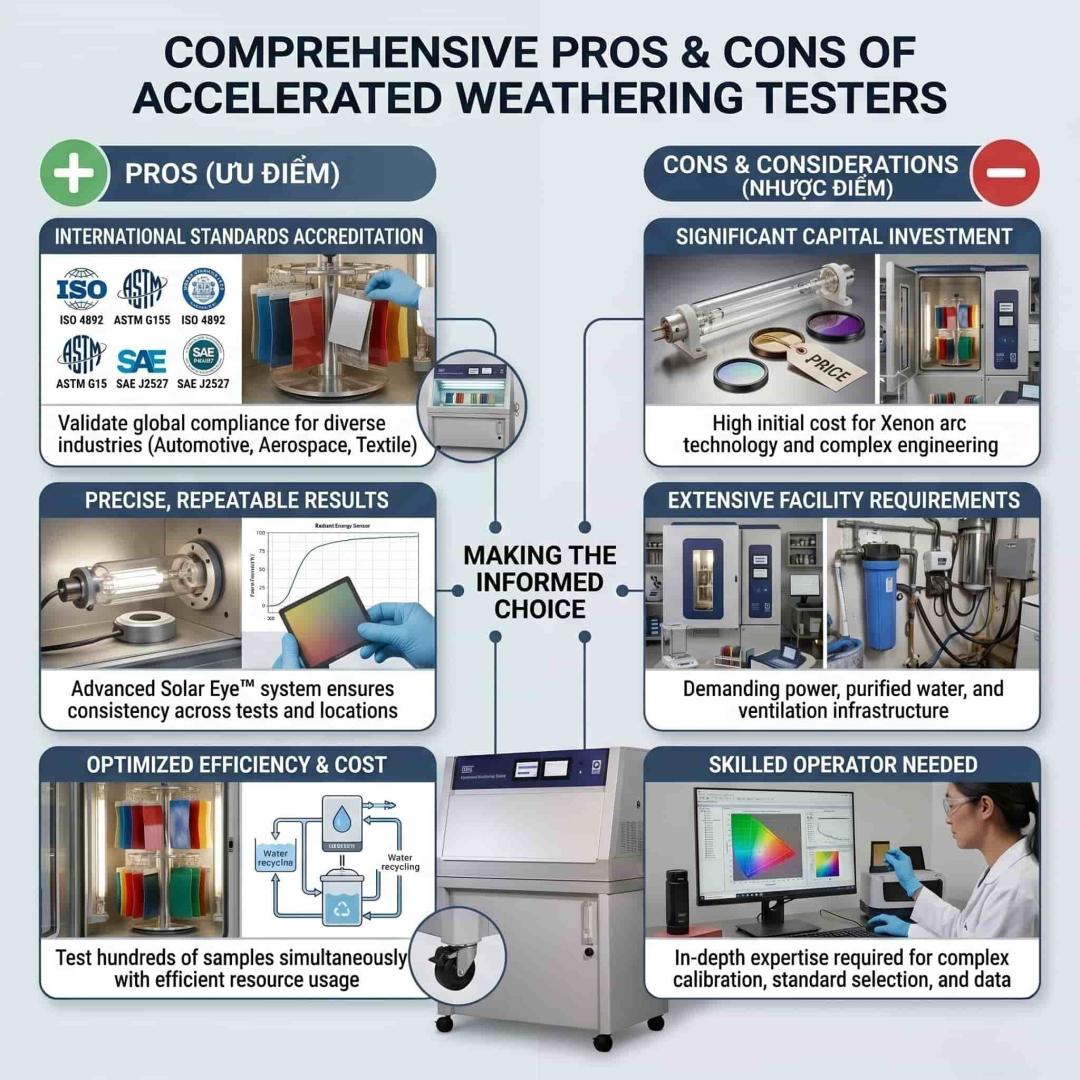 Ưu nhược điểm của máy kiểm tra độ bền thời tiết Q-LAB