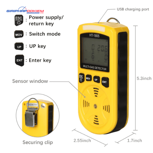 Máy Dò Khí Gas HTI HT-1805 7 Máy Dò Khí Gas HTI HT-1805 - Ảnh 3