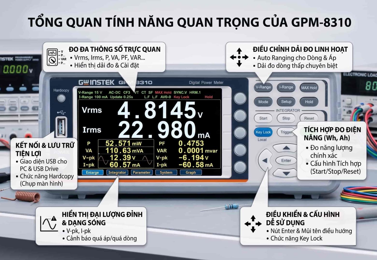 Chức năng của máy ghi và phân tích chất lượng điện năng