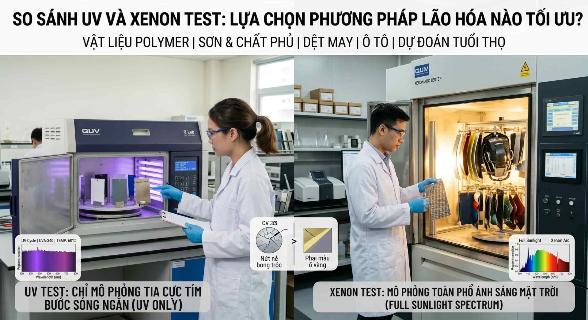 So sánh UV và Xenon Test chi tiết, đầy đủ nhất