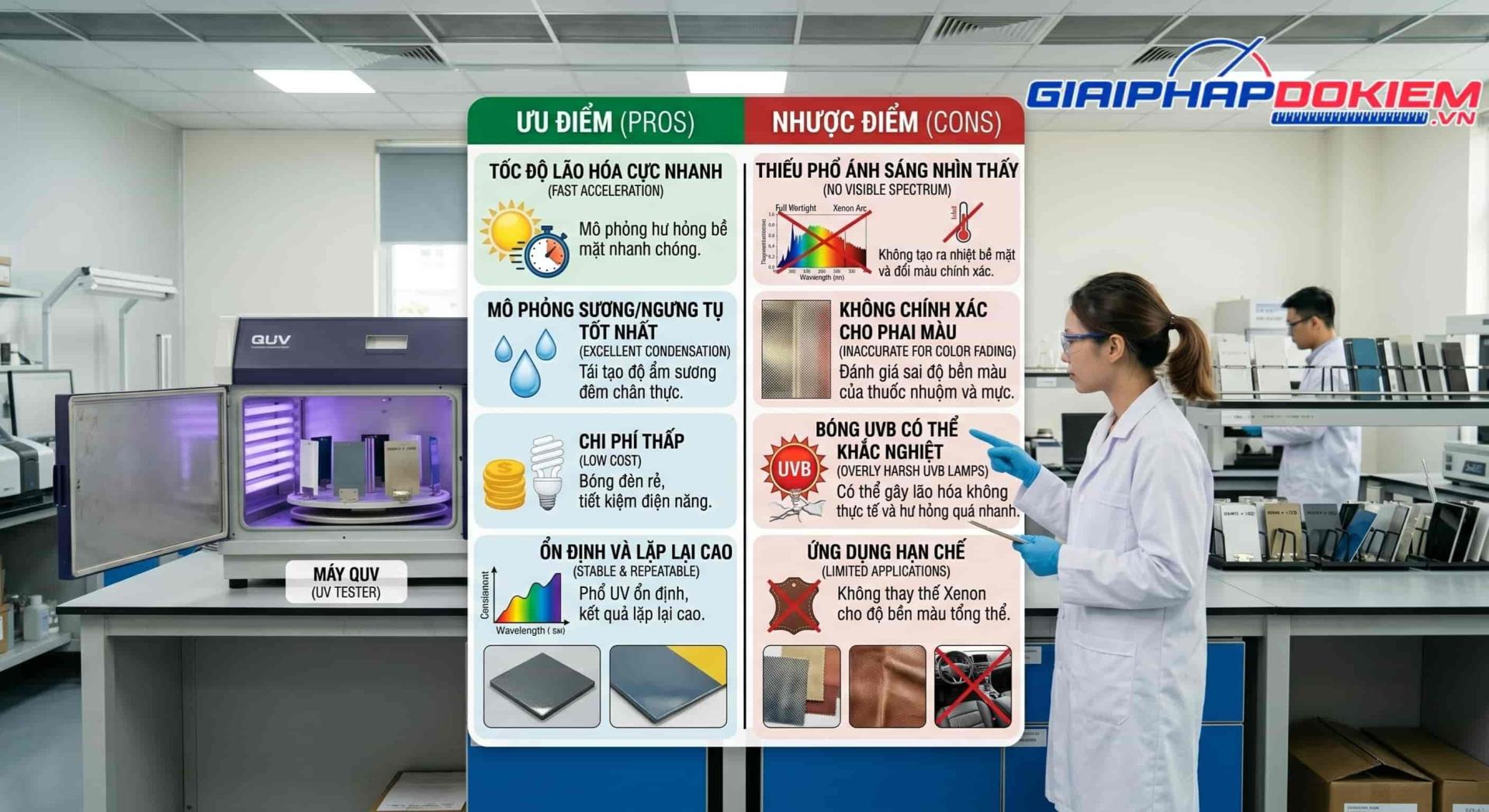 So Sánh UV Và Xenon Test Khác Nhau Như Thế Nào? Cách Lựa Chọn 9 So sánh UV và Xenon Test