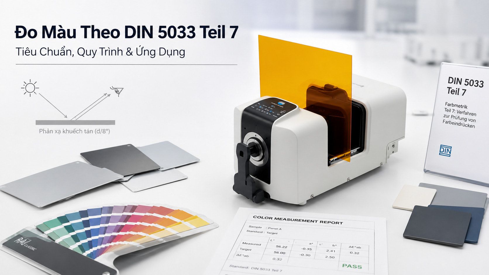 Đo Màu Theo DIN 5033 Teil 7 Là Gì? Tiêu Chuẩn, Quy Trình & Ứng Dụng 6 Phương pháp đo màu theo DIN 5033 Teil 7