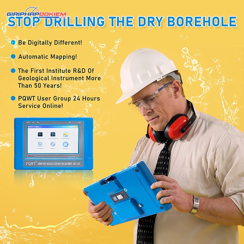 Máy dò nước ngầm lập bản đồ tự động PQWT-TC300 độ sâu 300m 10 Máy dò nước lập bản đồ tự động PQWT-TC300