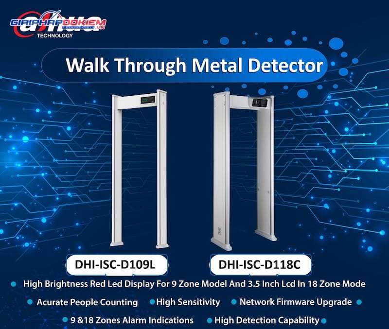 Cổng dò kim loại Dahua DHI-ISC-D109L 9 vùng phát hiện 6 Cổng dò kim loại Dahua DHI-ISC-D109L 9 vùng phát hiện
