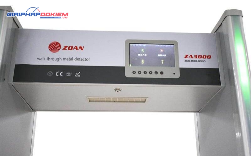 Cổng dò kim loại Zoan ZA-3000 6/12/18 vùng phát hiện 7 Tránh cổng dò bị va đập hoặc tiếp xúc với các chất lỏng