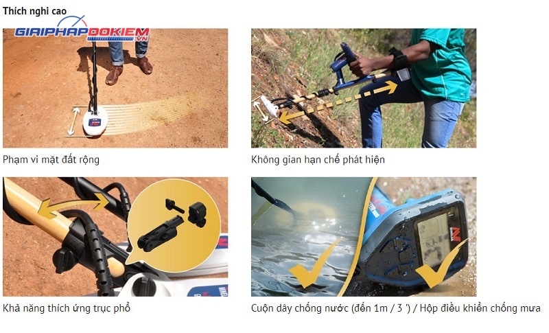 Máy dò hạt vàng Minelab GOLD MONSTER 1000 thương hiệu Úc 16 GOLD MONSTER 1000 Minelab Úc có khả năng thích ứng cao