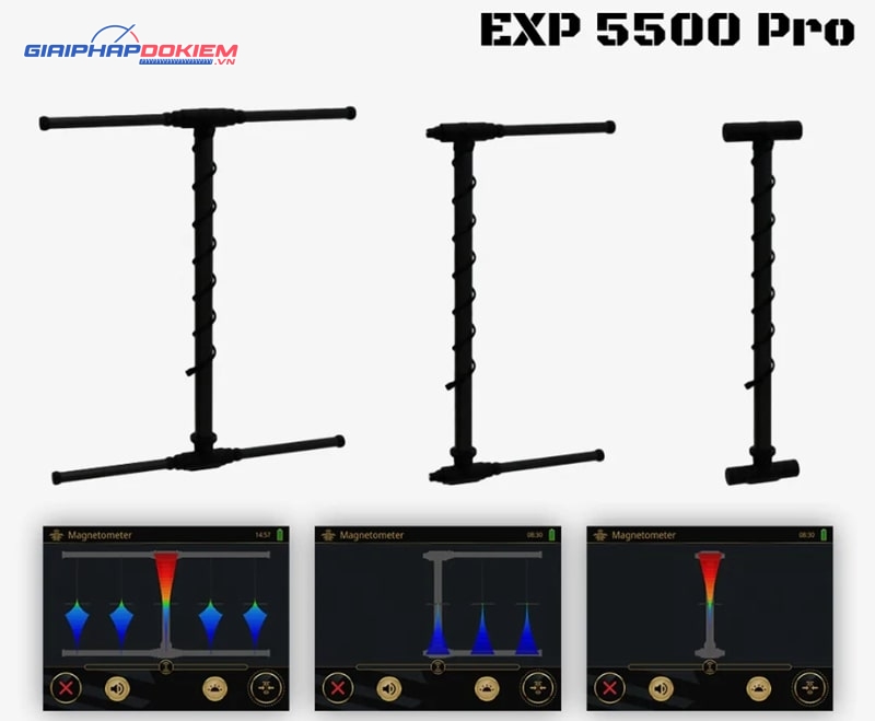 Máy dò kim loại 3D dưới lòng đất OKM eXp 5500 Pro 11 OKM eXp 5500 Pro sử dụng công nghệ đa cảm biến