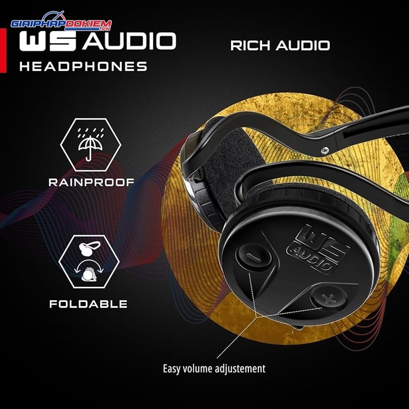 Máy dò kim loại Deus kèm tai nghe WSAUDIO và Pinpointer MI-6 20 Tai nghe WSAUDIO chống nước tốt