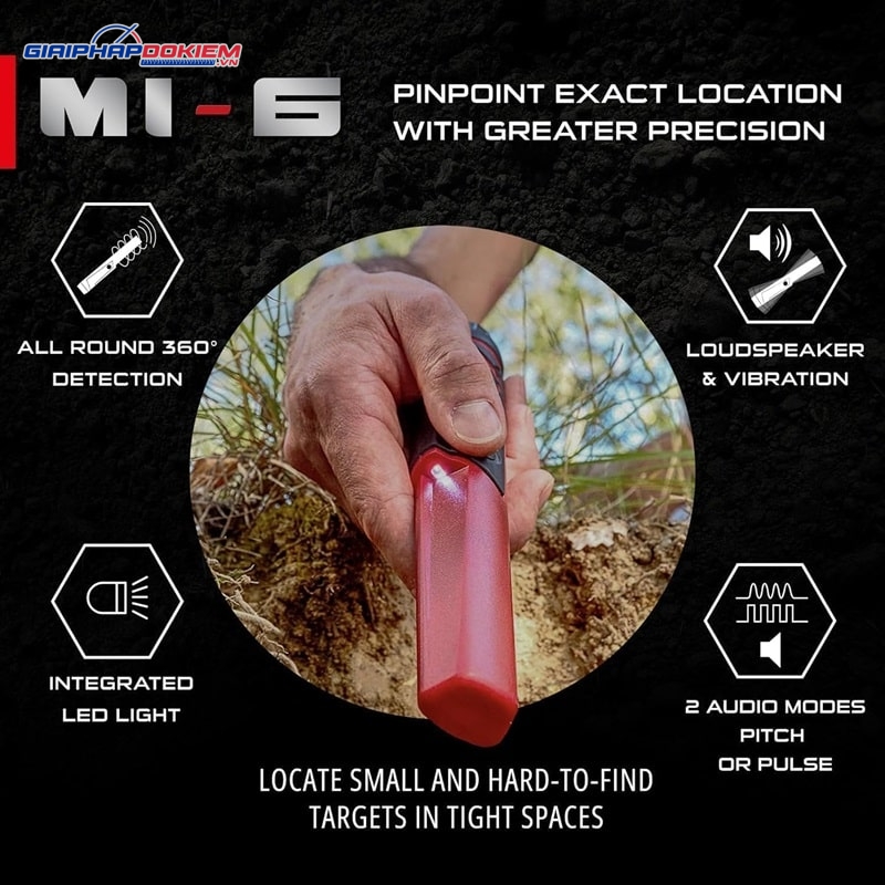 Máy dò kim loại Deus kèm tai nghe WSAUDIO và Pinpointer MI-6 19 Pinpointer MI-6 đảm bảo dò nhanh, độ bền cao, phát hiện chính xác mục tiêu
