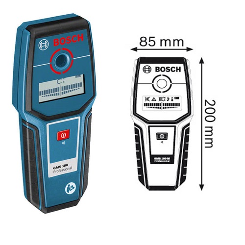 Máy dò kim loại và dây điện trong tường Bosch GMS100 3 Máy dò kim loại và dây điện trong tường Bosch GMS100