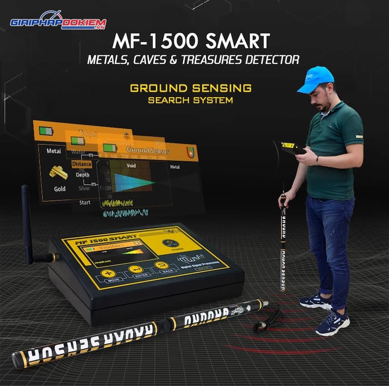 Máy dò nước ngầm MF 1500 Smart - Pin 7,4V 6000 mAh 8 Máy dò nước ngầm MWF MF 1500 Smart sở hữu màn hình màu giúp quan sát dễ dàng
