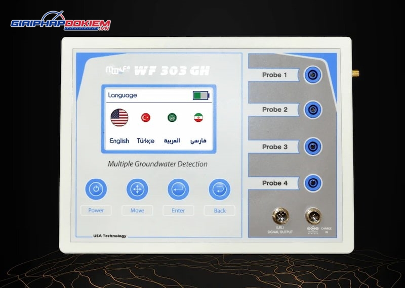 Máy dò nước ngầm WF-303 GH 5 Máy dò nước ngầm WF-303 GH hỗ trợ đa ngôn ngữ
