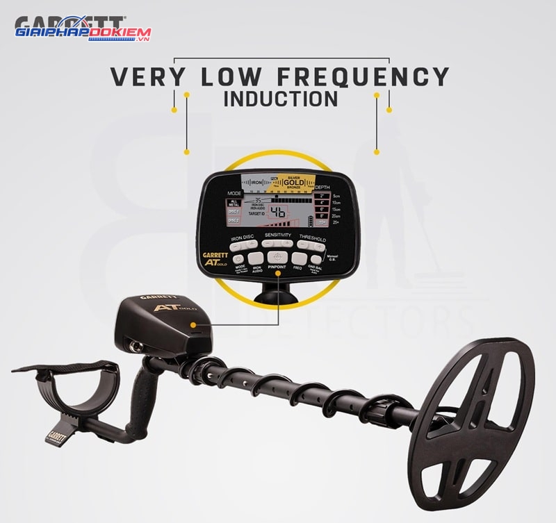 Máy dò vàng bạc Garrett AT Gold tần số 18 kHz 12 Máy dò vàng bạc Garrett AT Gold dò nhanh, hiệu suất cao