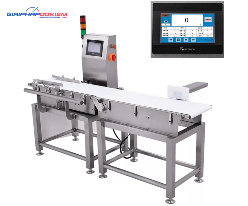 Máy kiểm tra trọng lượng băng tải CQ-XP300 tải trọng 3000g 5 Máy kiểm tra trọng lượng CQ-XP300 sử dụng màn hình rõ nét